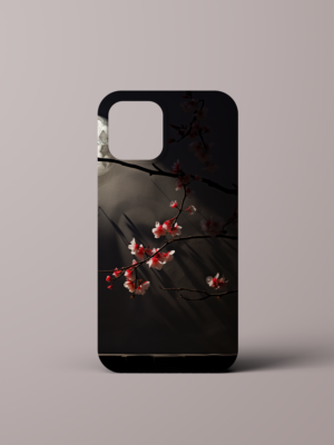 Apple iPhone 14 Case - Whimsical Red Cherry Blossom