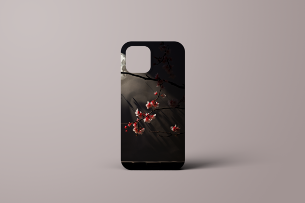 Apple iPhone 14 Case - Whimsical Red Cherry Blossom