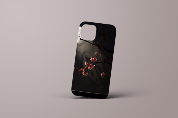 Apple iPhone 14 Case - Whimsical Red Cherry Blossom